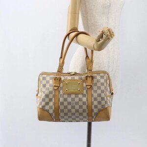 LOUIS VUITTON Damier Azur Berkeley Hand Bag N52001 LV Auth gh1418